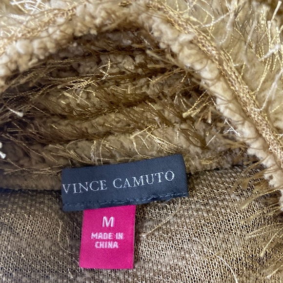 Vince Camuto eyelash gold tone shimmer boxy  top - Picture 3 of 16